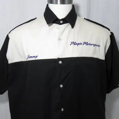 Vtg Simpson Racing XL Button Front Shirt Black White Magic Motorsports Sanderson - Image 1 of 4