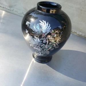 Great vase decorated with mother of Pearl, vintage Korean - Picture 1 of 12