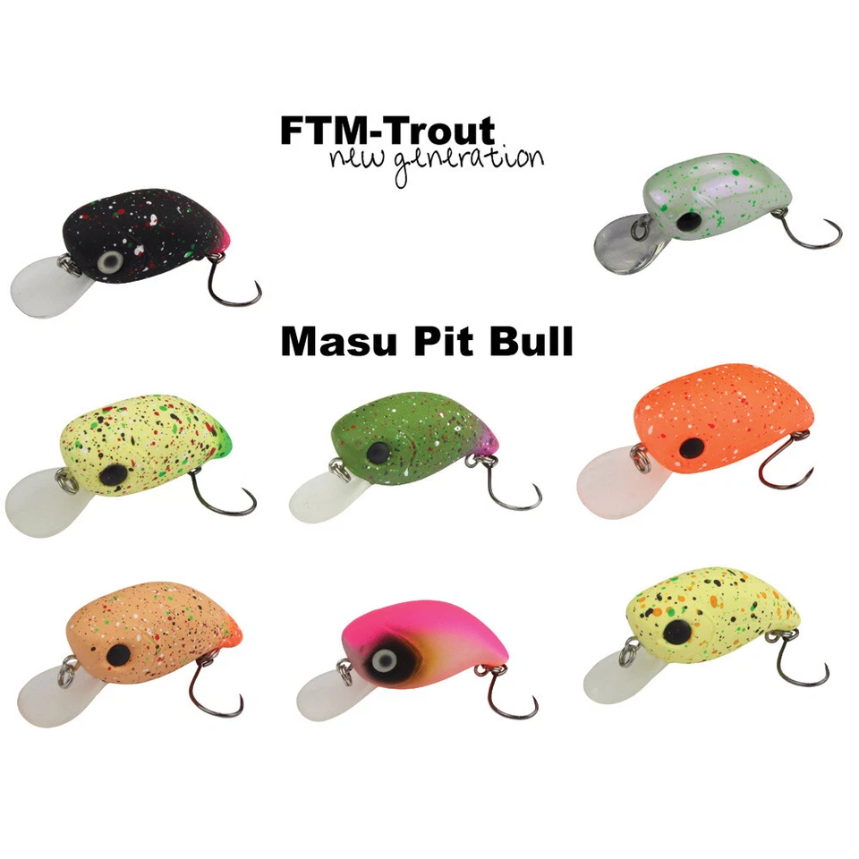 FTM Masu Pit Bull 30mm 2,4g Forellen Barsch Wobbler alle Farben UL Fischen - Bild 1 von 1