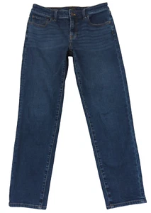 Talbots Women Jeans Everyday Relaxed Straight Stretch Size 4 Dark Wash Baggy - Picture 1 of 15