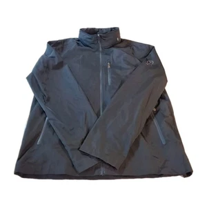 T Tech by Tumi Mens Black Full Zip Hooded Packable Jacket Windbreaker sz Large - Picture 1 of 13