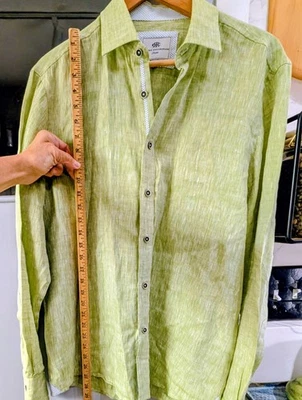 Report Collection Men's Long Sleeve Button Up Shirt Mens Apple Green  Large  - Image 1 of 4