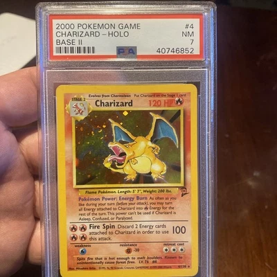 Pokémon Charizard #4/130 Holo Rare 2000 Base Set 2 PSA 7 NM - Image 1 of 4