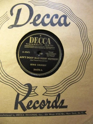 JOE VENUTI Violin BING CROSBY Bert Williams Ain't doin bad doin nothing DECCA - Image 1 of 4