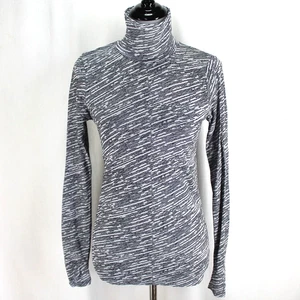 Top de cuello alto sin costuras Athleta Flurry para mujer talla S negro blanco manga larga - Imagen 1 de 7