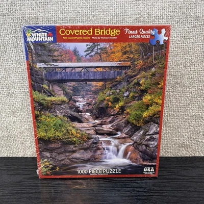 Puente Cubierto Puzzle Montaña Blanca 1000 Piezas, Nuevo Precintado en Caja Hecho en EE. UU. Foto 1 de 4