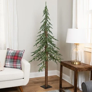 Northlight Pre-Lit Medium Alpine Artificial Christmas Tree - 6' - Clear LED - Picture 1 of 9