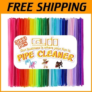 3000 Chenille Stems Assorted Colors with Wiggle Eyes - Picture 1 of 11