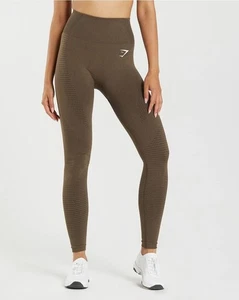 Gymshark Leggings Womens Size M Espresso Marl Brown Vital Seamless 2.0 B1A2B - Picture 1 of 7