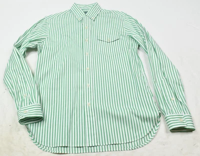 Polo Ralph Lauren Sport Shirt Mens Small White Green Striped Long Sleeve Cotton - Image 1 of 4