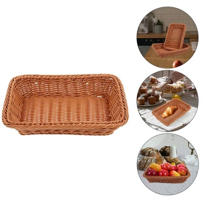  Cestini Piccoli Vimini Cestino Portaoggetti Intrecciato Plastica - Immagine 1 di 4