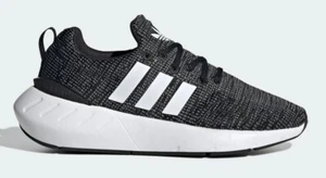 UK size 3 - adidas ORIGINALS swift run trainers black grey SLIP ON laces gw8176 - Picture 1 of 5