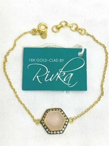 Rivka Friedman plattierte Rosenquarz Armband Kette - Bild 1 von 1