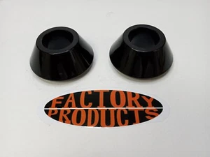 GENUINE HARLEY DAVIDSON FRONT WHEEL SPACERS TAPERED GLOSS BLK 42400017 - Picture 1 of 3