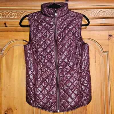 Chaleco Van Heusen Mujer Acolchado Borgoña Con Bolsillos Talla Extra Pequeña Foto 1 de 4