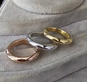 Set Of 3 Andiamo Ross Simons 14k Rose Yellow White Gold resin Stacking band ring - Picture 1 of 23