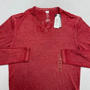 INC Long Sleeve Tee Men's S Red Port Repreve Pullover $39 NWT - Picture 1 of 11