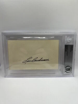 Lou Boudreau  Signed Index Card Beckett Auto - Image 1 of 2