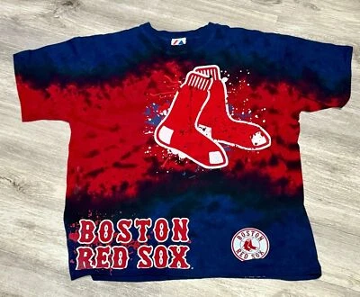 Camiseta Tie Dye Boston Medias Rojas Majestuosa Azul Gráfico Grande Manga Corta L Grande Foto 1 de 4