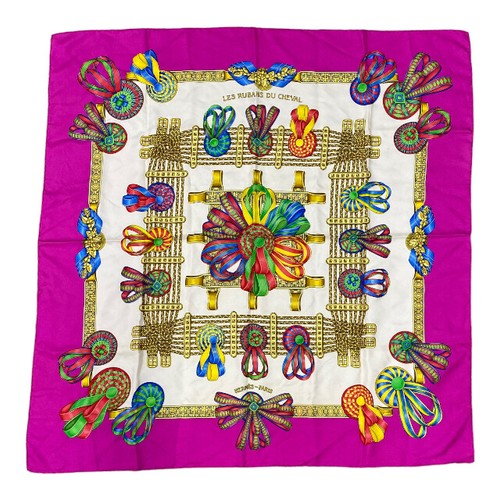 HERMÈS Sciarpa Hermes Grande Carre90 Les Rubans Du Cheval Cavallo Nastro Decorazione Catena Mo