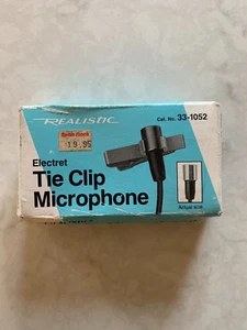 Micrófono Electret Tie Clip, de Realistic, Cat. No. 33-1052, vintage - Imagen 1 de 6