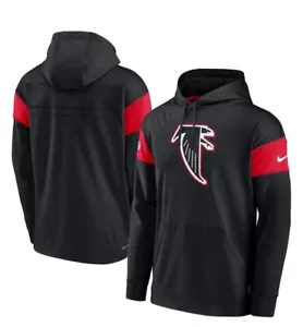 Atlanta Falcons Nike Sideline Performance Pullover Negro Sudadera con Capucha Hombre’s Grande - Imagen 1 de 4