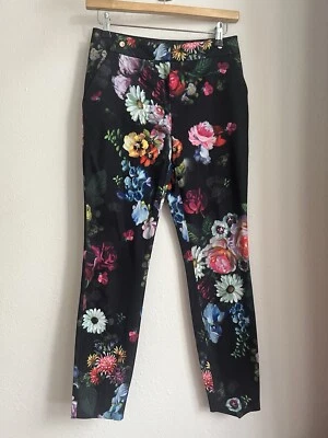 Ted Baker Diemond Black Floral Oil Painting Trousers | TB Size 0 UK 6 - Image 1 of 3