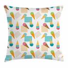Ice Cream Throw Pillow Cases Cushion Covers by Ambesonne Home Decor 8 Sizes
