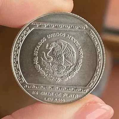 MESSICO 1/4 ONCIA OZ 1993 EL TAJIN ARGENTO SILVER PURO 999 FIOR DI CONIO UNC - Immagine 1 di 4