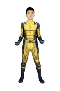 Deadpool 3 Wolverine Jumpsuit Cosplay Costume Spandex Bodysuits Kid Halloween UK - Picture 1 of 11
