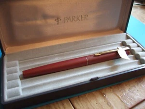 RARE New OS France PARKER 15 Jotter Fountain Pen 4 Nib Matte Burgundy - Boxed! - Picture 1 of 17