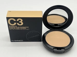 NEW MAC STUDIO FIX POWDER PLUS FOUNDATION Full Coverage IN C3 Golden Olive 15 g - Picture 1 of 12
