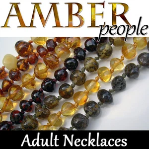 ADULT Baltic Amber Gemstone NECKLACE (46cm) Natural Healing - Picture 1 of 7