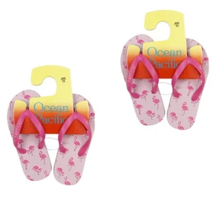 OP OCEAN PACIFIC KIDS SIZE GIRLS FLIP FLOPS FLAMINGO QTY-2 PAIRS - Picture 1 of 1