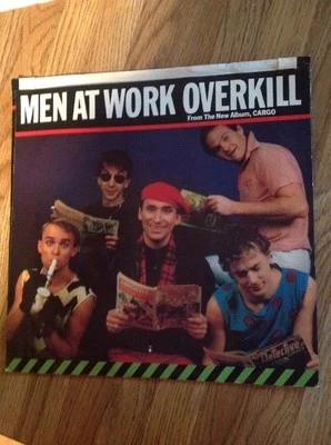 Men At Work  45 w/demo.ps OVERKILL / same song ~Columbia NM - Image 1 of 2