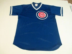 Vintage 1980er Ära Chicago Cubs Road Trikot #7 Majestic Herren großes Logo blau Pullover - Bild 1 von 10