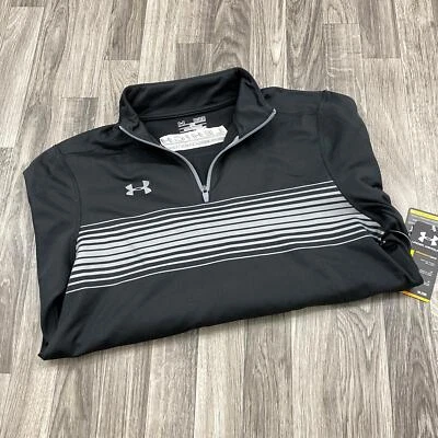 "NEW" UNDER ARMOUR Lehigh 1/4 Zip Compression Black Pullover Jacket Men's Medium - Image 1 of 4