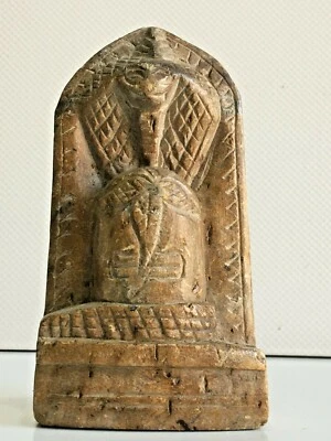 VINTAGE ANTIGO ORIGINAL FEITO À MÃO PEDRA SHIV LING FIGURA DE MÁRMORE ESTÁTUA COLECIONÁVEL - Imagem 1 de 4