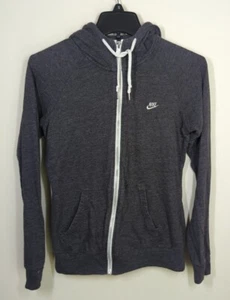 Nike Full Zip Hoodie Pockets Youth M Gray Logo Athletic Running Training - Picture 1 of 10