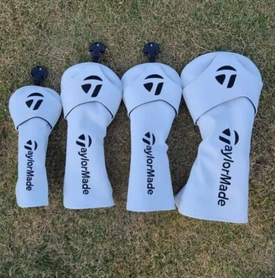 4PCS White Taylormade Masters Golf Driver Fairway Wood Hybrid Headcover SET