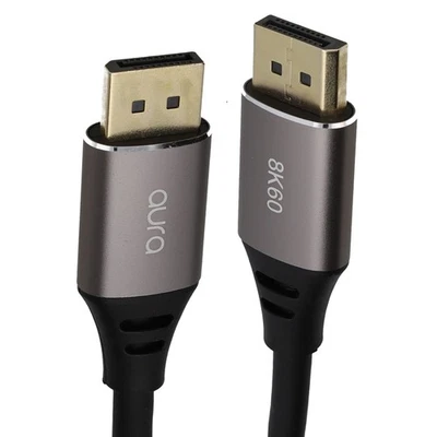 Aura Displayport v1.4 8K 60 4K 120Hz Abgeschirmtes Flexible TPE Kabel Vergoldet - Bild 1 von 4