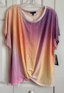DEMOCRACY DAMEN OBERTEILE GRÖSSE 3X VORNE GEDREHT TIE-DYE STRICK RUNDHALSAUSSCHNITT KURZARM - Bild 1 von 7