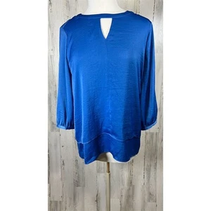 Chico’s Size M Blue Layered Tunic 3/4 Sleeve New with Tags - Picture 1 of 9