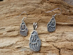 3 Pc Set Bear Paw Handcrafted Navajo Native Inspired Sterling Silver 925 AH53 - Picture 1 of 8