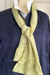 SEIDENSATIN SHIBORI OPERNSCHAL;MOOSGRÜN;JAPANISCH;VINTAGE;KRAWATTE;UNISEX;SCHIC - Bild 1 von 11