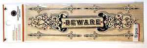 Gothic Beware Title Headers Ornate Trims Gems Martha Stewart 3D Stickers RARE - Picture 1 of 2