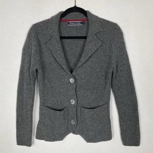 Woolovers Women’s 100% Pure New Wool Grey Cardigan Chunky Knit Small UK8/10 - Picture 1 of 10