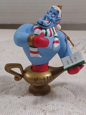 Grolier Navidad Mágico Disney Ornamento Genio de Aladdin Decoración de Vacaciones De Colección Foto 1 de 4