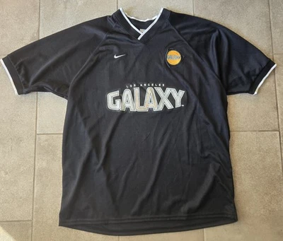 Camiseta de fútbol vintage 1996 Nike Los Angeles Galaxy negra MLS vintage XL HTF Foto 1 de 4