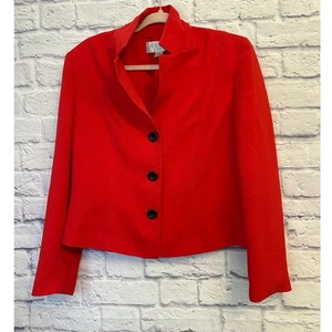 Casual Corner Annex Petite roter Blazer Damengröße 12 klassische Knopfleiste - Bild 1 von 8